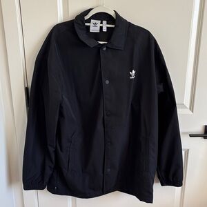 Adidas Men's Black Windbreaker Jacket
